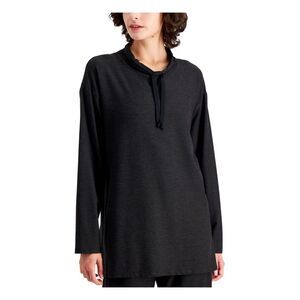 EILEEN FISHER Womens Gray Stretch Heather Long Sleeve Round Neck Tunic Top S